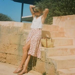 Anthropologie× Faithfull the Brand Valois floral wrap skirt